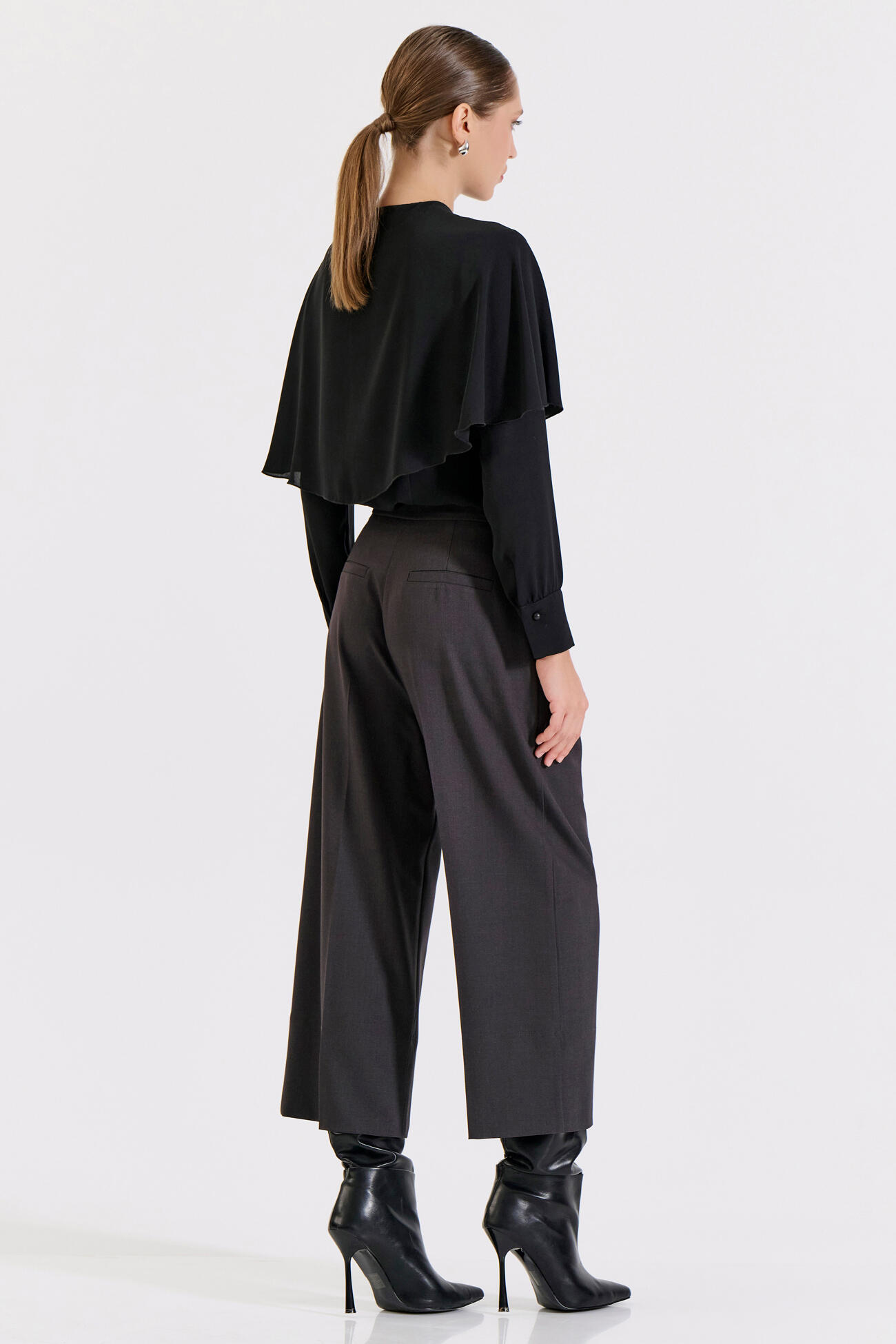 Bill Cost Ζιπ κιλότ με πιέτες-10-410182-0-Grey/Γκρι Bill Cost Ζιπ κιλότ με πιέτες-10-410182-0-Grey/Γκρι