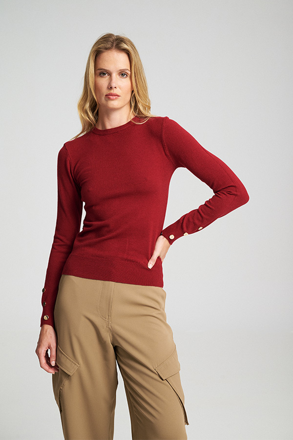 Mind Matter Πλεκτό MONICA Sweater MML25-02-09-017_BURGURDY/ΜΠΟΡΝΤΟ