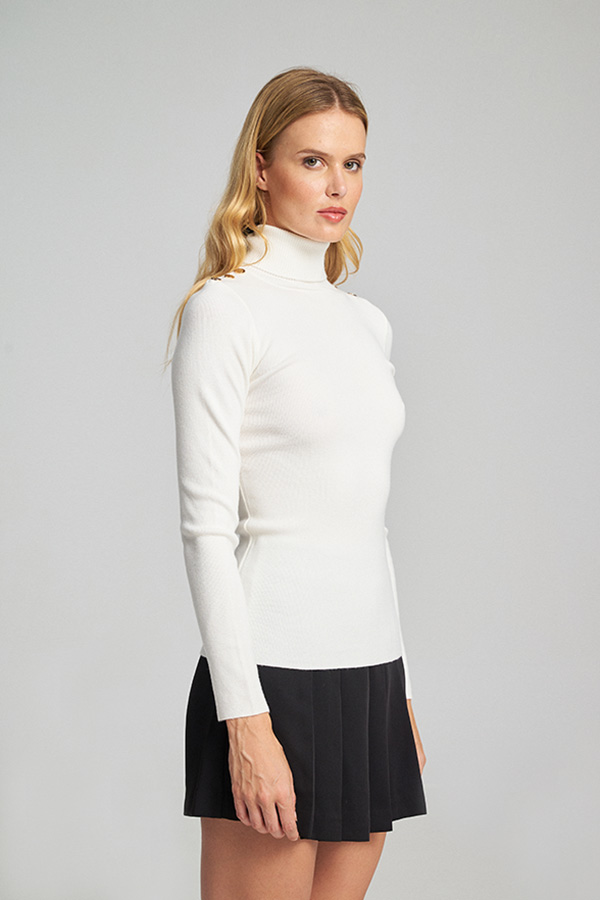 Mind Matter Πλεκτό GINI Sweater MML25-02-09-016_WHITE/ΑΣΠΡΟ