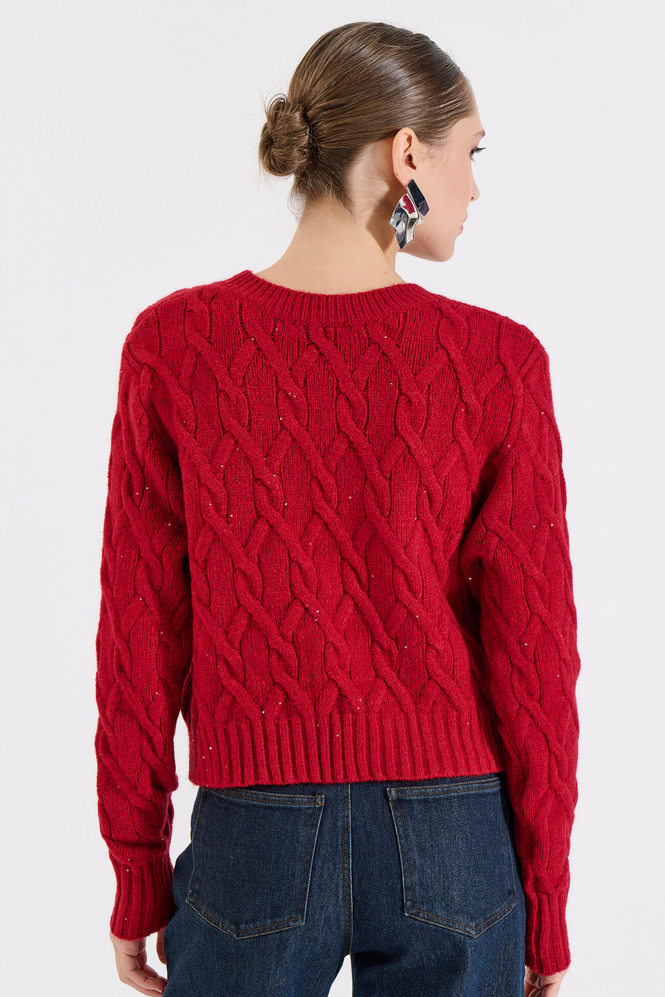 Bill Cost Πλεκτή Μπλούζα με Πλεξούδες και Διακριτική Λάμψη-20-131375-0-Red/Κόκκινο Bill Cost Πλεκτή Μπλούζα με Πλεξούδες και Διακριτική Λάμψη-20-131375-0-Red/Κόκκινο