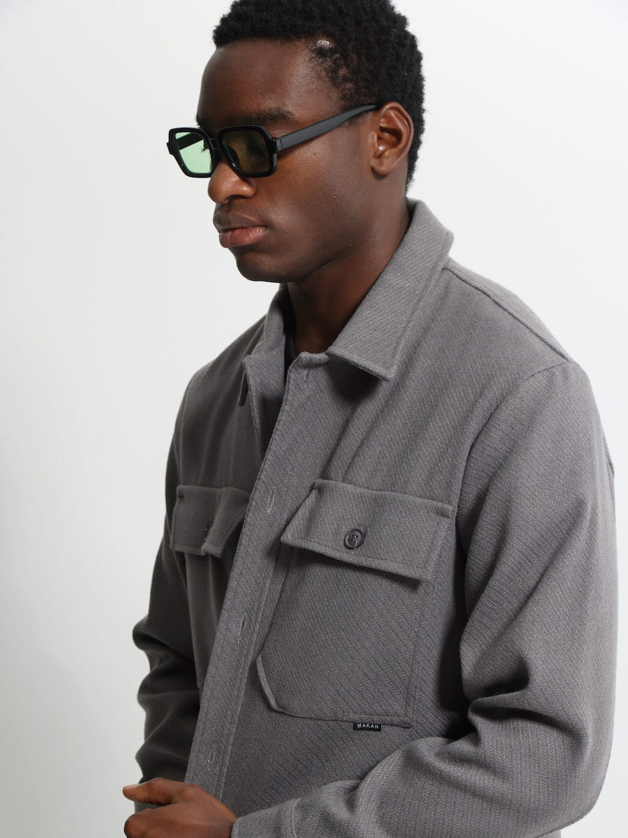 Makan Μακρυμάνικo Πουκάμισο-260-330-Grey/Γκρι Makan Μακρυμάνικo Πουκάμισο-260-330-Grey/Γκρι