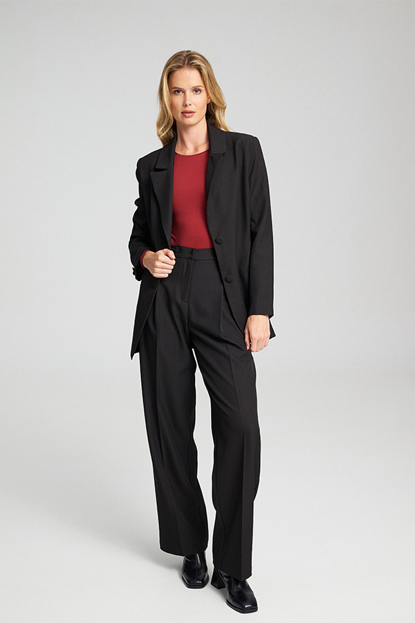 Mind Matter Παντελόνι Wide Leg με Ζώνη KENDRA Trousers-MML25-02-03-004_BLACK/ΜΑΥΡΟ