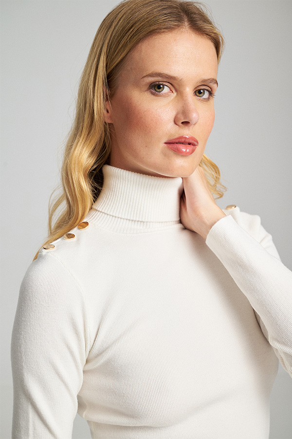 Mind Matter Πλεκτό GINI Sweater MML25-02-09-016_WHITE/ΑΣΠΡΟ Mind Matter Πλεκτό GINI Sweater MML25-02-09-016_WHITE/ΑΣΠΡΟ