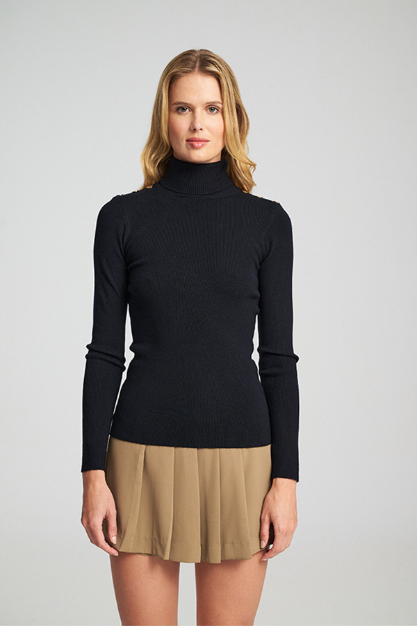 Mind Matter Πλεκτό GINI Sweater MML25-02-09-016_BLACK/ΜΑΥΡΟ