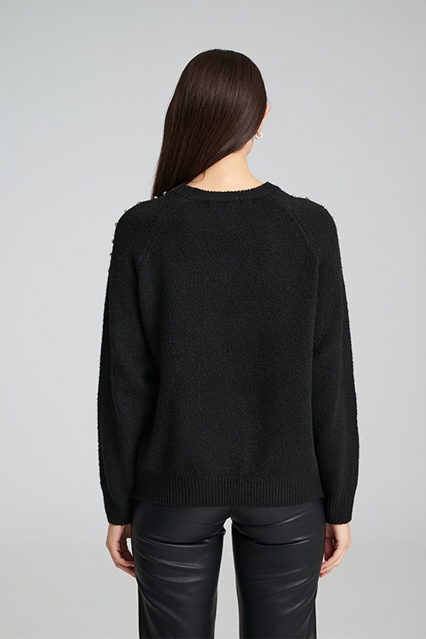 Mind Matter Πλεκτό με Διακοσμητικές Πέρλες MILLA SWEATER-MML25-02-09-023_BLACK/ΜΑΥΡΟ Mind Matter Πλεκτό με Διακοσμητικές Πέρλες MILLA SWEATER-MML25-02-09-023_BLACK/ΜΑΥΡΟ