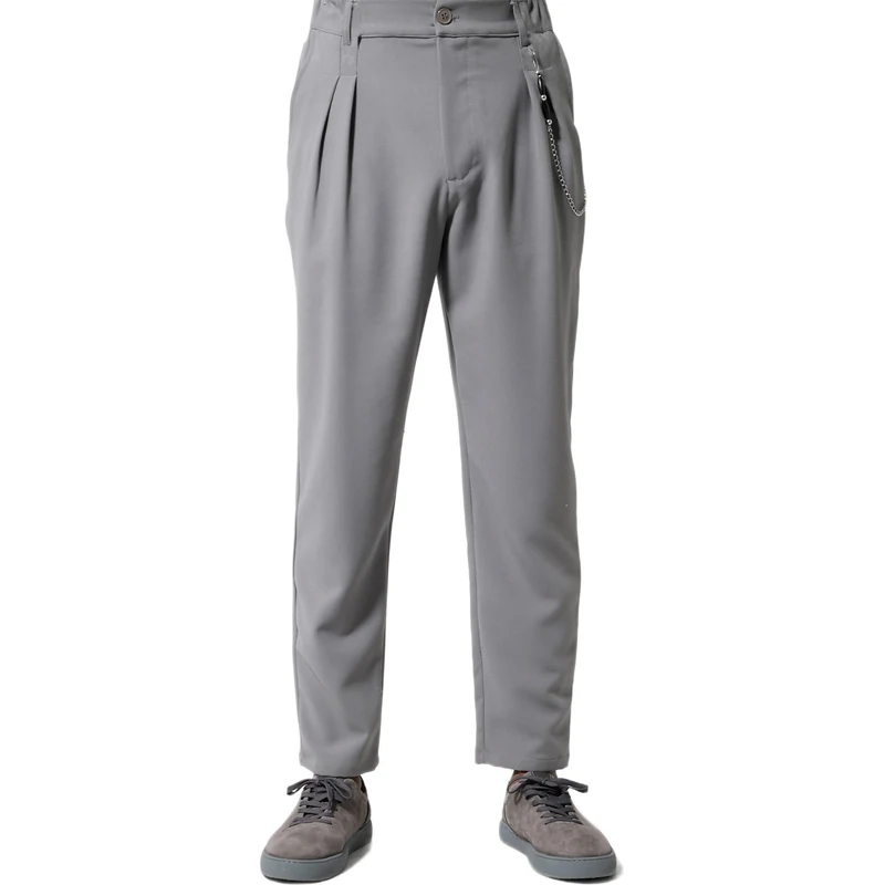 Makan Παντελόνι υφασμάτινο-210-971-Franco-Grey/Γκρι Makan Παντελόνι υφασμάτινο-210-971-Franco-Grey/Γκρι