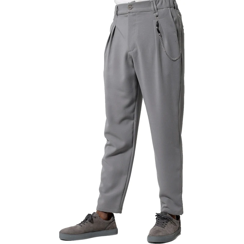 Makan Παντελόνι υφασμάτινο-210-971-Franco-Grey/Γκρι Makan Παντελόνι υφασμάτινο-210-971-Franco-Grey/Γκρι