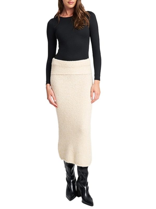 Mind Matter Γυναικεία Caramel Πλεκτή Φούστα Mind Matter MML25-02-09-057-Vanilla/Βανίλια