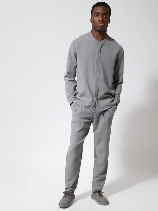 Makan Μακρυμάνικo Πουκάμισο-250-971-Grey/Γκρι