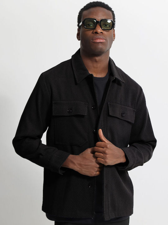 Makan Μακρυμάνικo Πουκάμισο-260-330-Black/Μαύρο