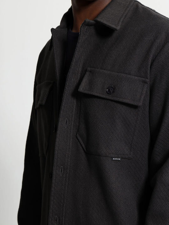 Makan Μακρυμάνικo Πουκάμισο-260-330-Black/Μαύρο