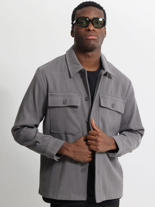 Makan Μακρυμάνικo Πουκάμισο-260-330-Grey/Γκρι