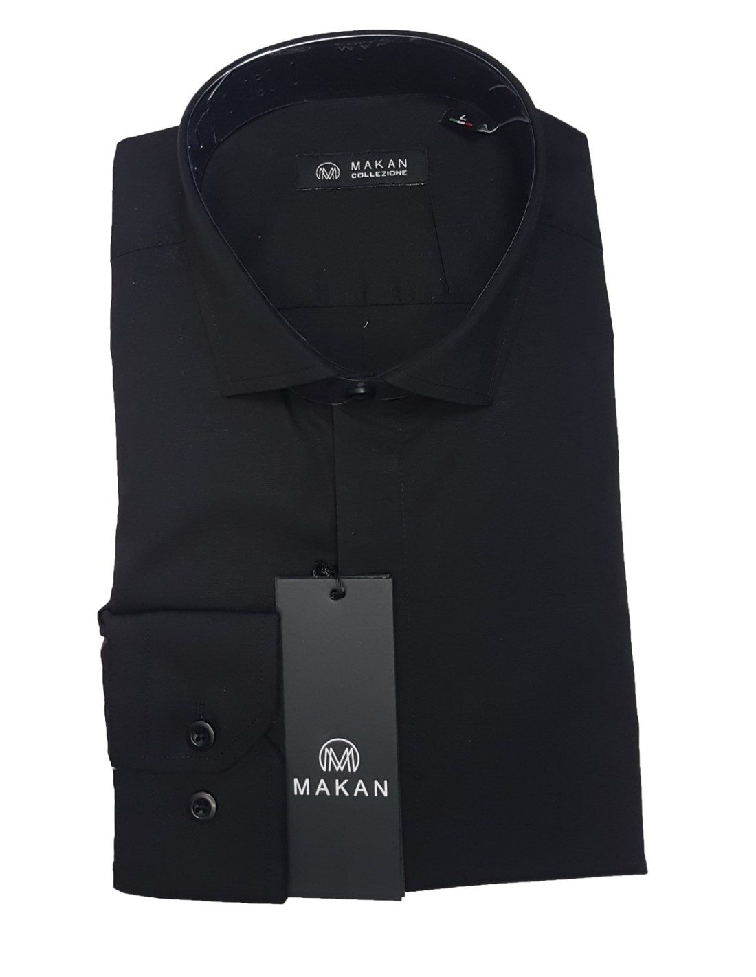 Makan Μακρυμάνικo Πουκάμισο-250-165-Aurelio-Nero Makan Μακρυμάνικo Πουκάμισο-250-165-Aurelio-Nero