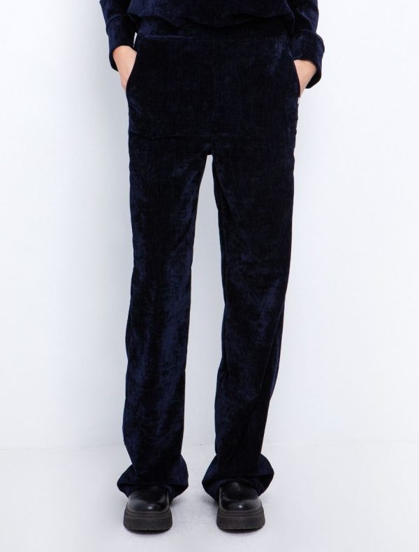 Toi&Moi Βελουτέ παντελόνι με τσέπες 20-5792-225-Blue Navy/Μπλέ Navy