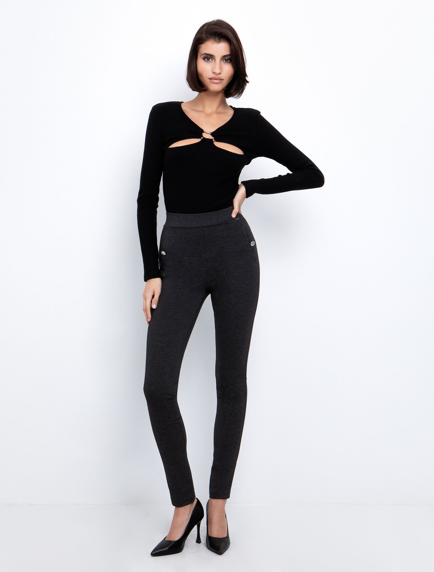 Toi&Moi Ελαστικό παντελόνι με κουμπιά 20-5797-225-Anthracite/Ανθρακί Toi&Moi Ελαστικό παντελόνι με κουμπιά 20-5797-225-Anthracite/Ανθρακί