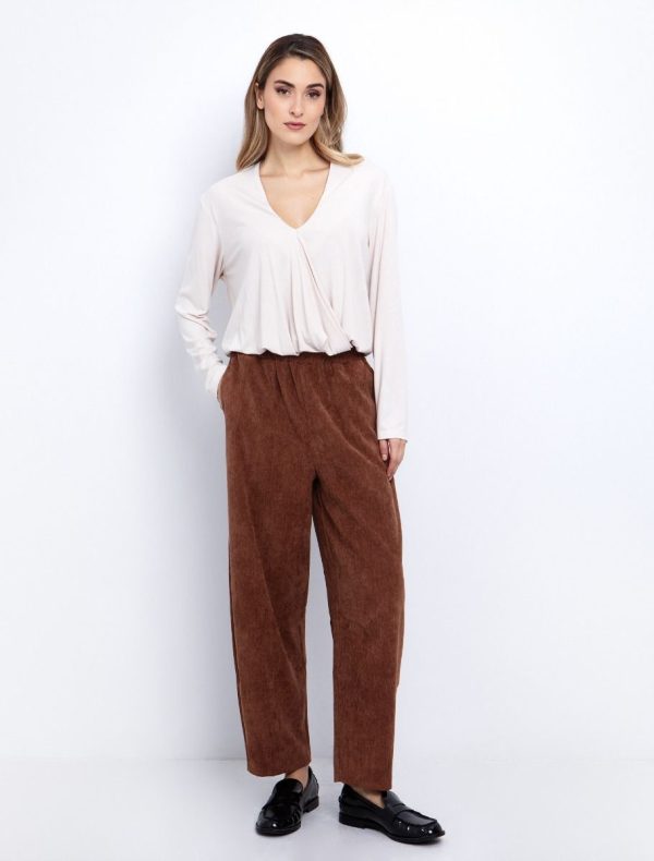 Toi&Moi Jogger παντελόνι κοτλέ 20-5790-225-Brown/Καφέ