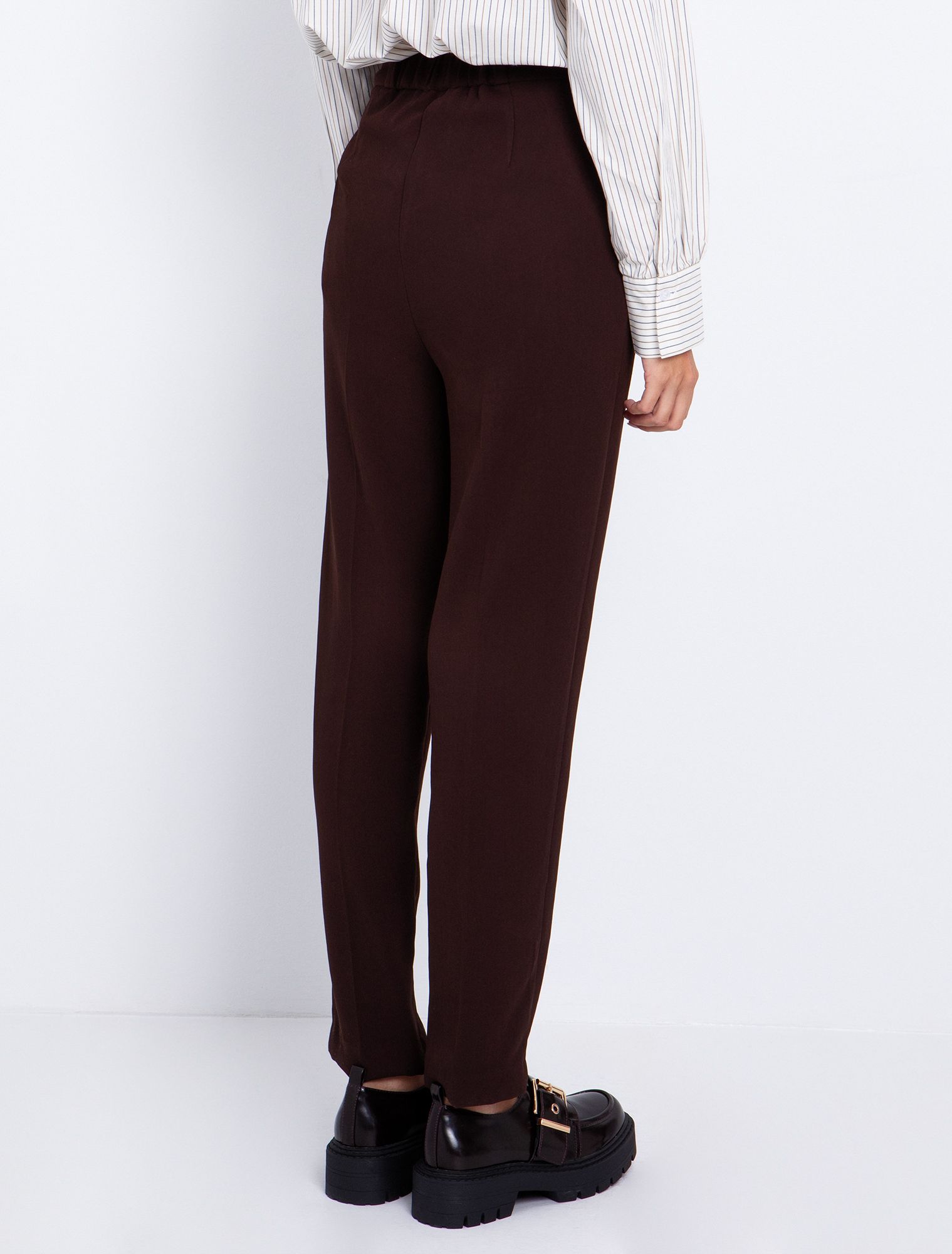 Toi&Moi Ankle-length κρεπ παντελόνι 20-5719-225-Brown/Καφέ Toi&Moi Ankle-length κρεπ παντελόνι 20-5719-225-Brown/Καφέ