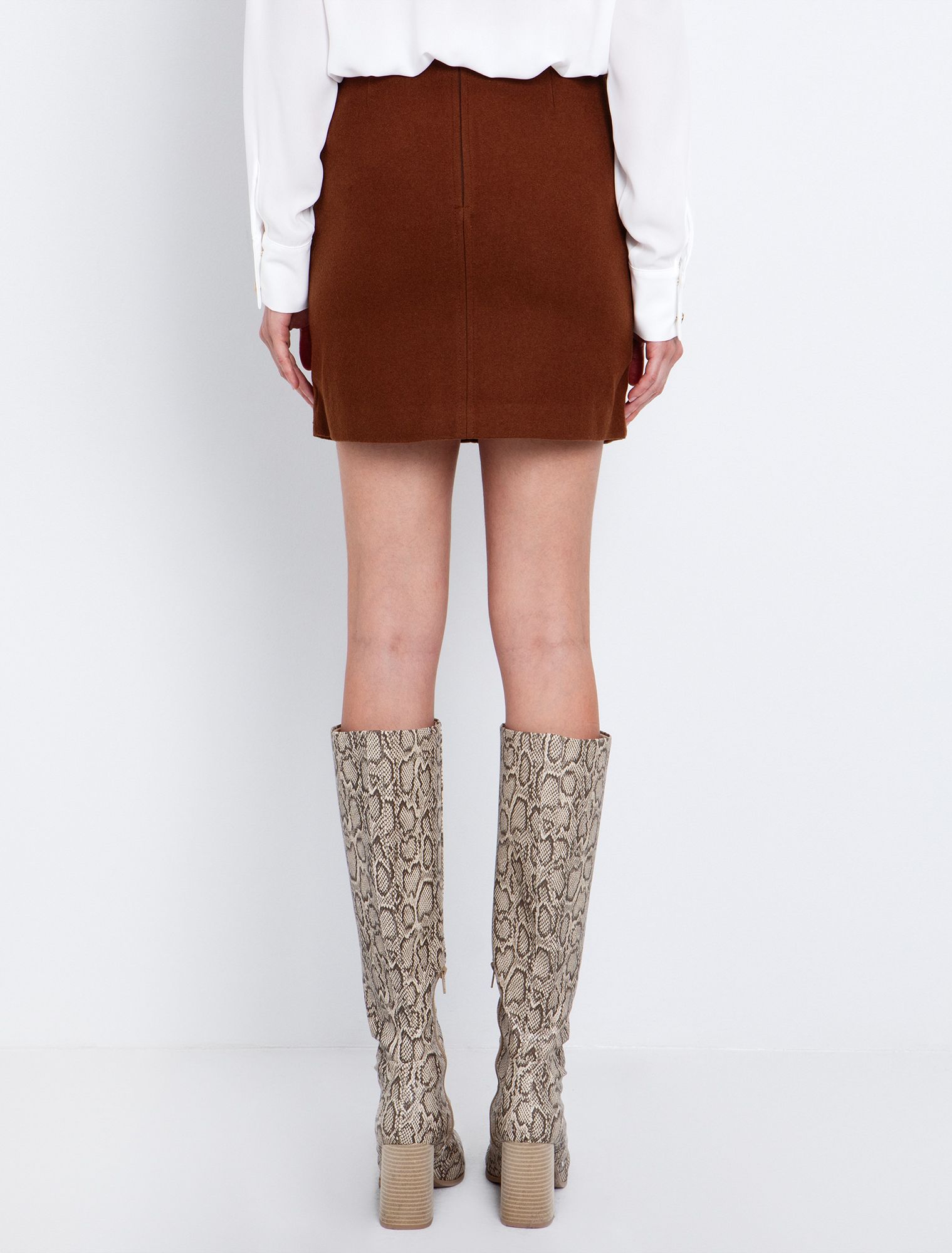 Toi&Moi Mάλλινη φούστα με κουμπιά 10-3916-225-Caramel/Καραμέλα Toi&Moi Mάλλινη φούστα με κουμπιά 10-3916-225-Caramel/Καραμέλα