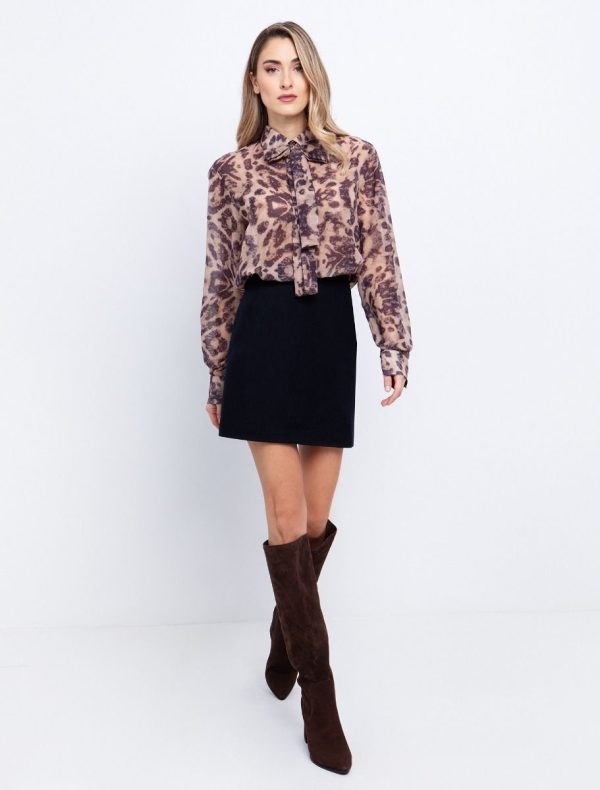 Toi&Moi Mάλλινη φούστα με κουμπιά 10-3916-225-Blue Νavy/Μπλέ Σκούρο