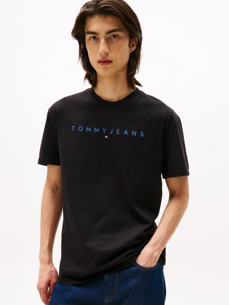TOMMY JEANS ΑΝΔΡΙΚΟ T-SHIRT ΜΕ ΛΟΓΟΤΥΠΟ DM0DM20744-Black/Blue Twilight-Μαύρο/Σκούρο Μπλέ