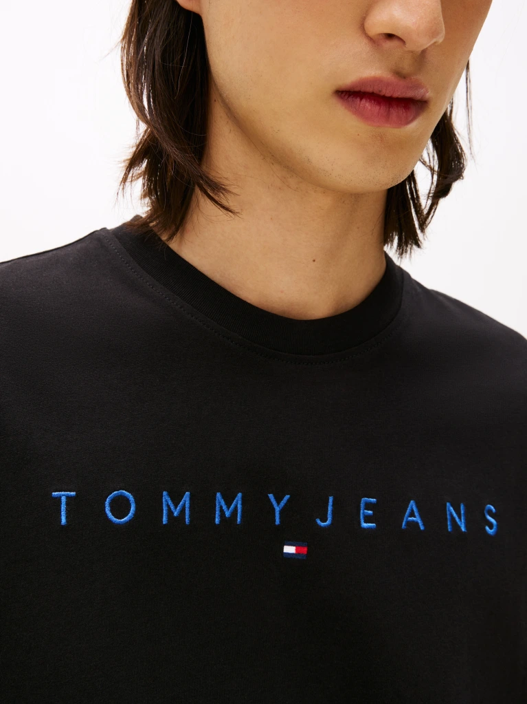 TOMMY JEANS ΑΝΔΡΙΚΟ T-SHIRT ΜΕ ΛΟΓΟΤΥΠΟ DM0DM20744-Black/Blue Twilight-Μαύρο/Σκούρο Μπλέ