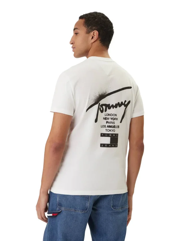 Tommy Jeans ΑΝΔΡΙΚΟ T-SHIRT TOMMY JEANS TJM REG CITY SIGN SS TEE EXT DM0DM22553-YBL ECRU/Εκρού