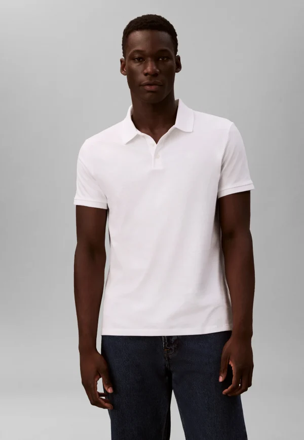 Calvin Klein Jeans SS CLASSIC MONOGRAM POLO LV04RD255G-Bright White/Λευκό