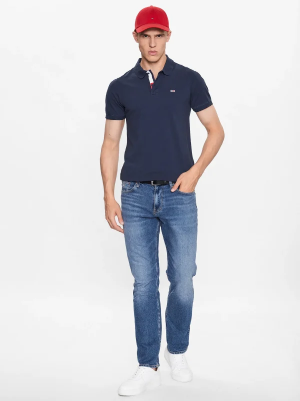 Tommy Jeans Pure Cotton Polo Ανδρικό DM0DM15370-Blue/Μπλέ