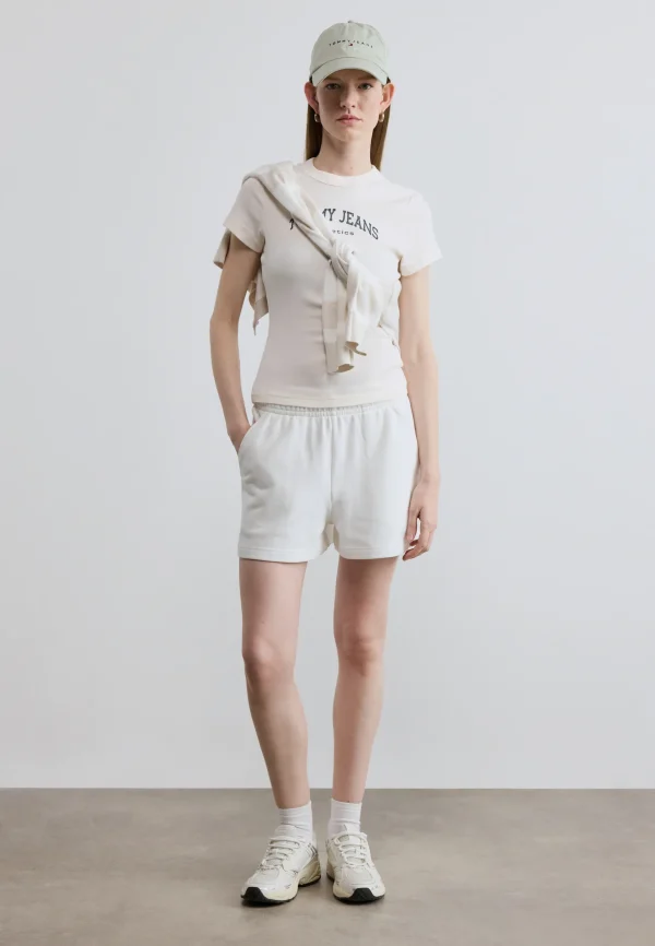 Tommy Jeans SCRIPT LBL SWEAT SHORTS DW0DW22230-Ecru/Εκρού