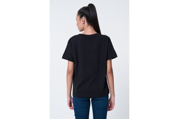 Calvin Klein Relaxed Monogram V-Neck T-Shirt Γυναικείο LV047B205G-Black/Mαύρο