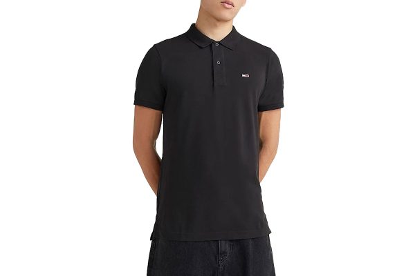 Tommy Jeans Pure Cotton Polo Ανδρικό DM0DM15370-Black/Μαύρο