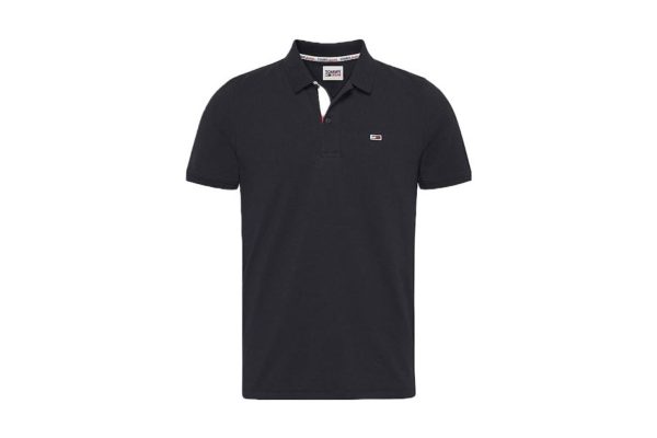 Tommy Jeans Pure Cotton Polo Ανδρικό DM0DM15370-Black/Μαύρο