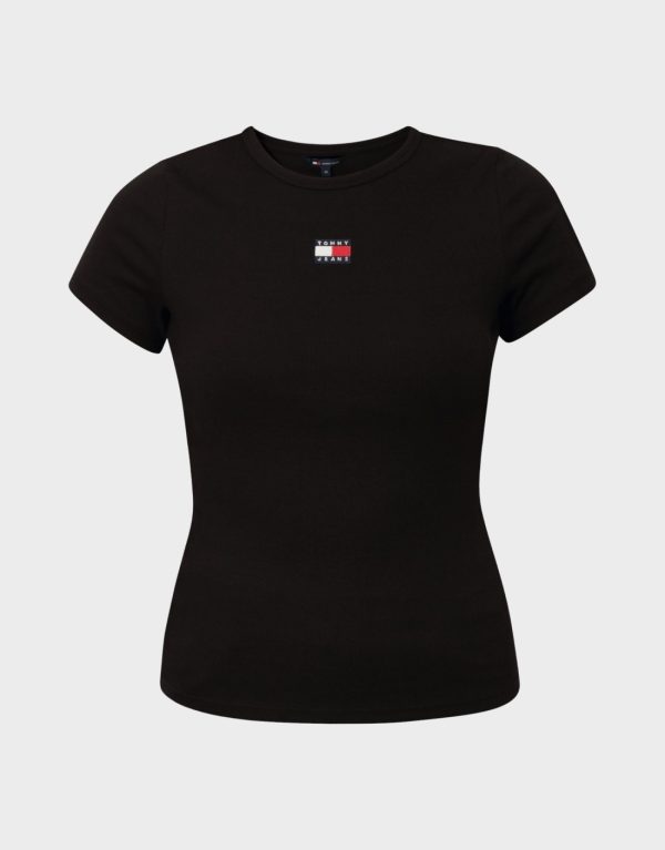Tommy Jeans TJW SLIM BADGE RIB TEE DW0DW17881-Black/Μαύρο