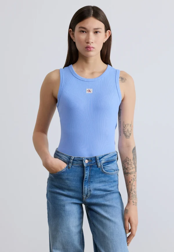 Calvin Klein Γυναικεία Μπλούζα Wvn Lbl 2X2 Cttn LV047C201G-Ciel/Σιέλ