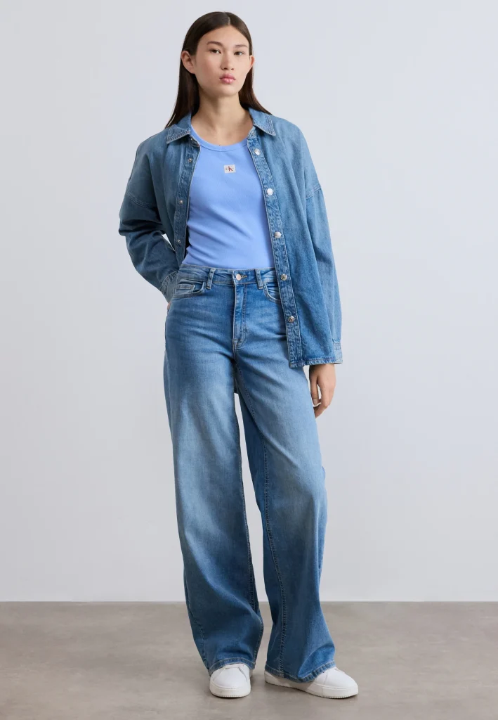 Calvin Klein Γυναικεία Μπλούζα Wvn Lbl 2X2 Cttn LV047C201G-Ciel/Σιέλ