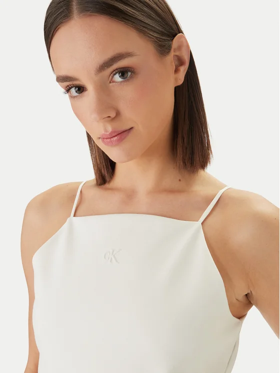 Calvin Klein Jeans Τοπ Ponte Slim Fit LV044F206G-Beige/Μπέζ Calvin Klein Jeans Τοπ Ponte Slim Fit LV044F206G-Beige/Μπέζ