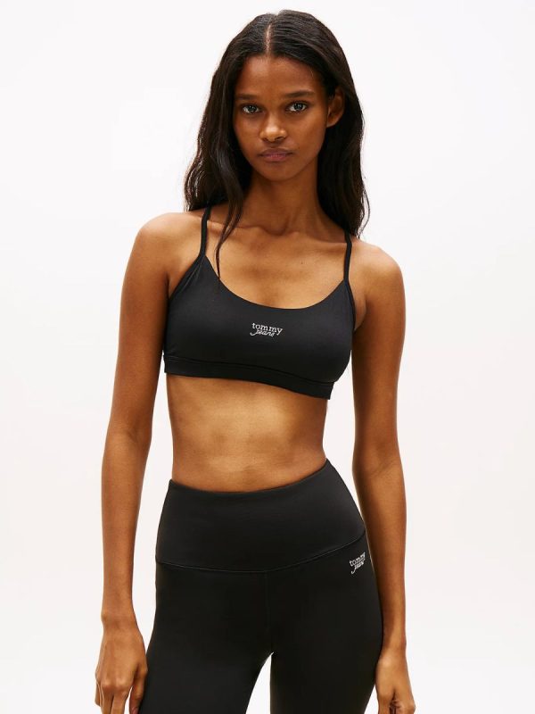 TOMMY JEANS ΓΥΝΑΙΚΕΙΟ ΤΟΠ  TJW SP CRP SILVER SCRIPT DW0DW22279-BDS-Black/Μαύρο