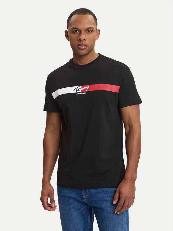 Tommy Jeans T-Shirt Regular Fit DM0DM22539-Black/Μαύρο