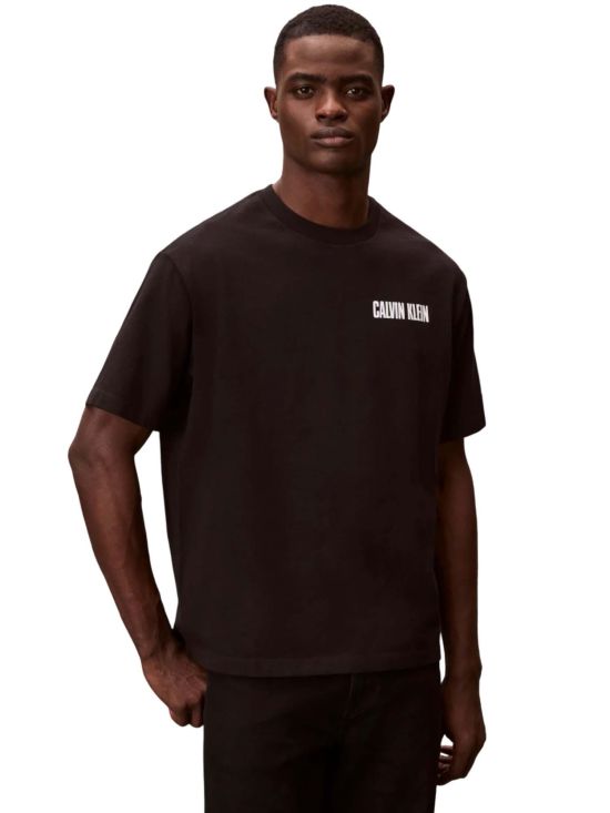 Calvin Klein Ανδρική Μπλούζα Ss 16S Rlx Vert Logo Cn Tee LV04RB851G-Black/Μαύρο