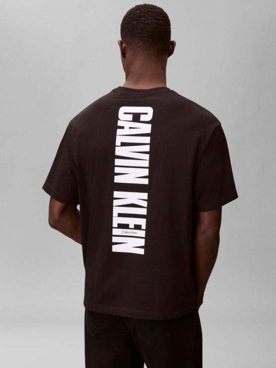 Calvin Klein Ανδρική Μπλούζα Ss 16S Rlx Vert Logo Cn Tee LV04RB851G-Black/Μαύρο