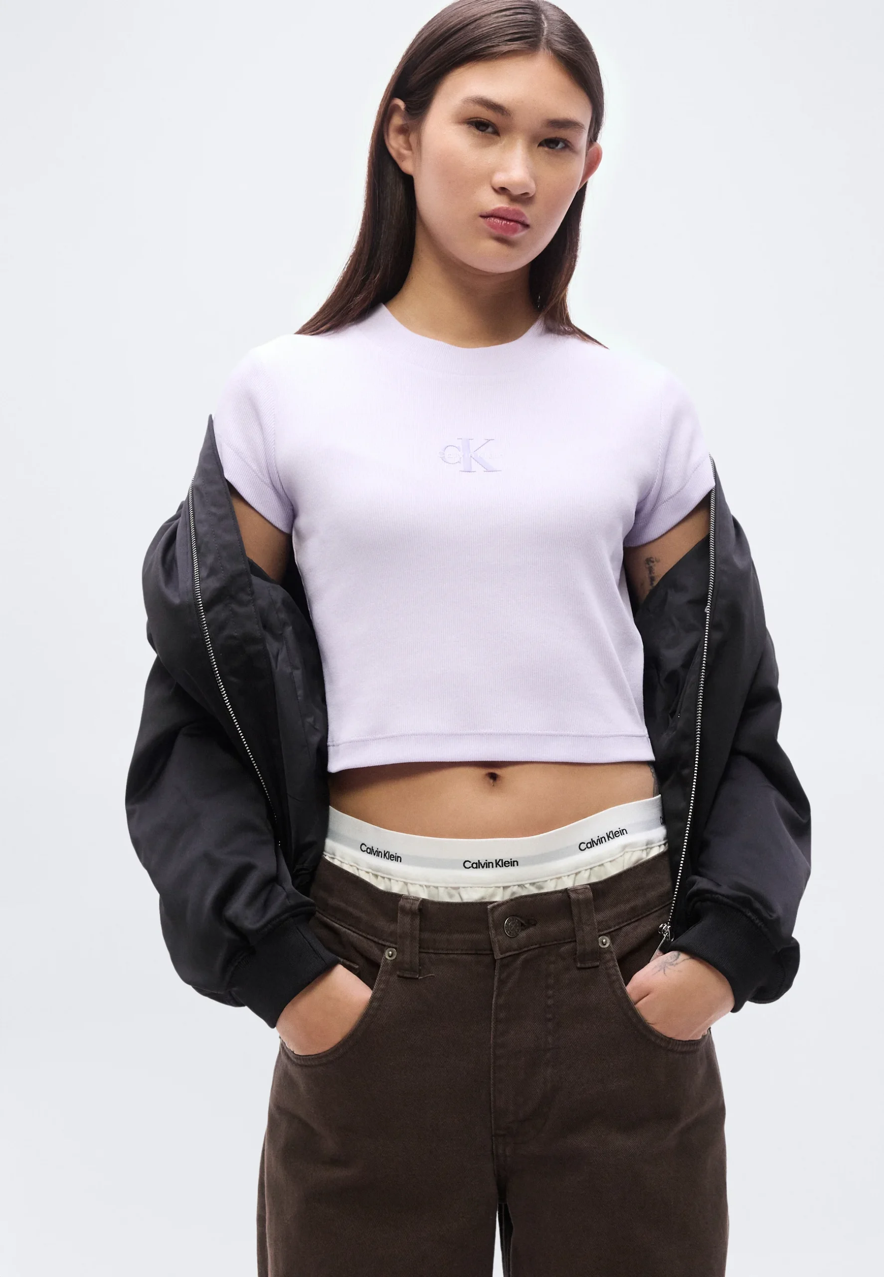 Calvin Klein Jeans MONOGRAM BABY TEE Βασικό μπλουζάκι LV047AB802-Island lilac/Λιλά Calvin Klein Jeans MONOGRAM BABY TEE Βασικό μπλουζάκι LV047AB802-Island lilac/Λιλά