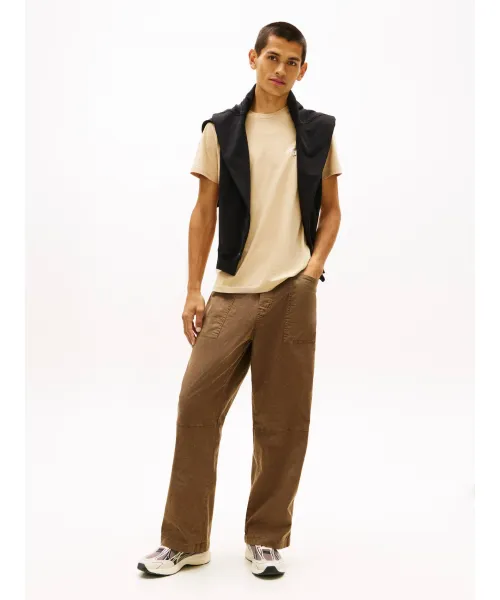 Tommy Jeans T-Shirt Slim Fit DM0DM22538-Beige/Μπέζ