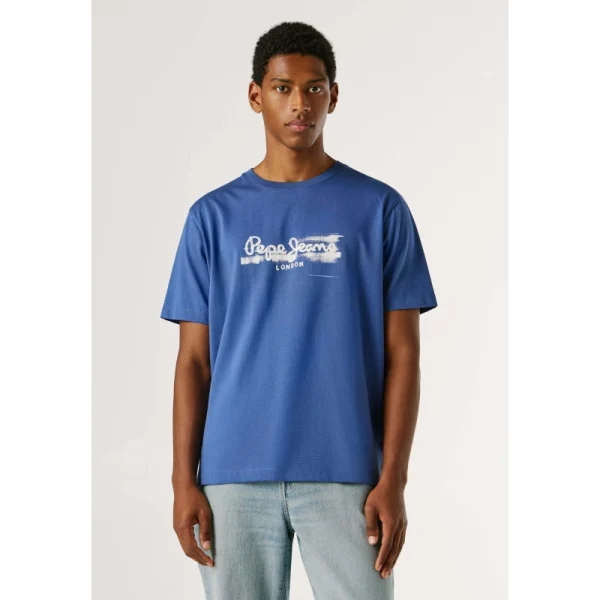 Pepe Jeans Ανδρικό T-shirt Seasonal Logo Fantasy 3 PM5010292-576-Blue/Μπλέ
