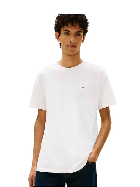 Tommy Jeans Ανδρικό T-Shirt Reg Sflag Slub Ss Tee DM0DM22514-White/Λευκό