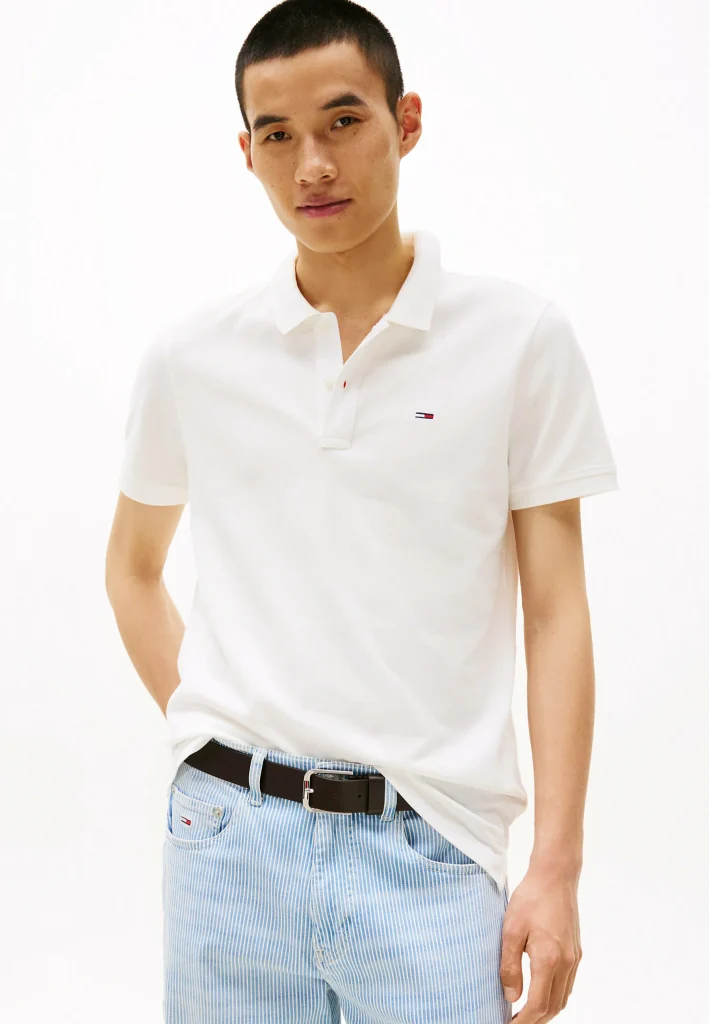 Tommy Jeans Ανδρική Polo Μπλούζα Κοντομάνικη DM0DM20676-White/Λευκό