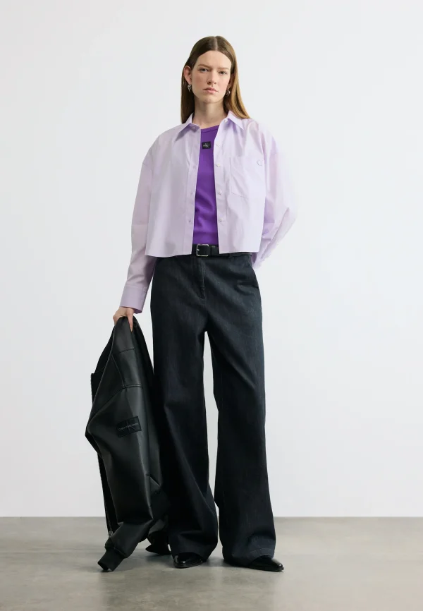 Calvin Klein Jeans CROPPED SHIRT Πουκαμίσα με κουμπιά LV047F104G-Island Lilac/Λιλά