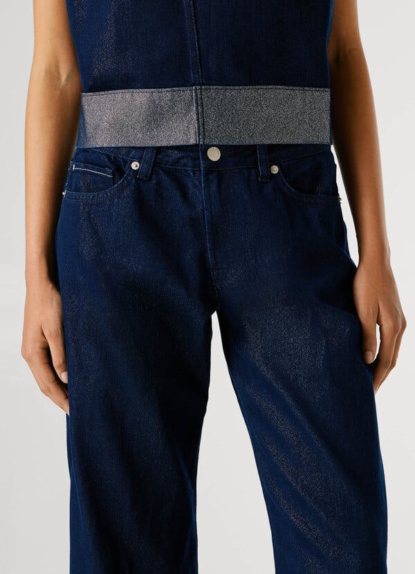 Pepe Jeans High-rise wide fit jeans Lina PL2050923-Denim/Σκούρο Μπλέ Pepe Jeans High-rise wide fit jeans Lina PL2050923-Denim/Σκούρο Μπλέ