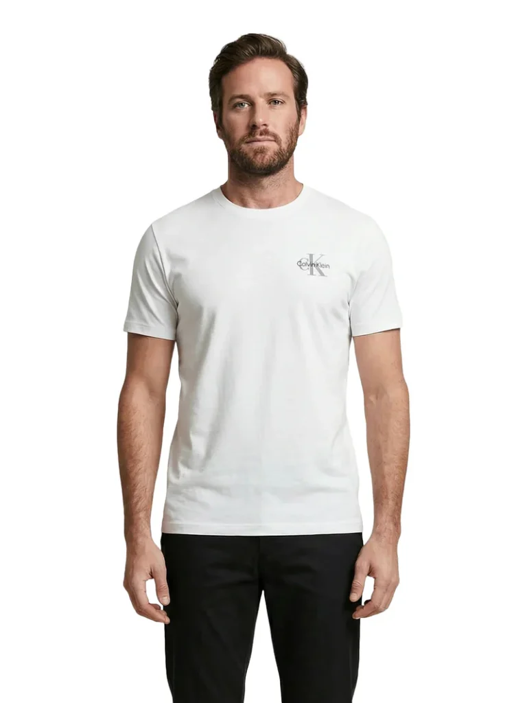 Calvin Klein Ανδρική Μπλούζα Ss 30S Jersey Classic Micro Mo LV04RF278G-White/Λευκό