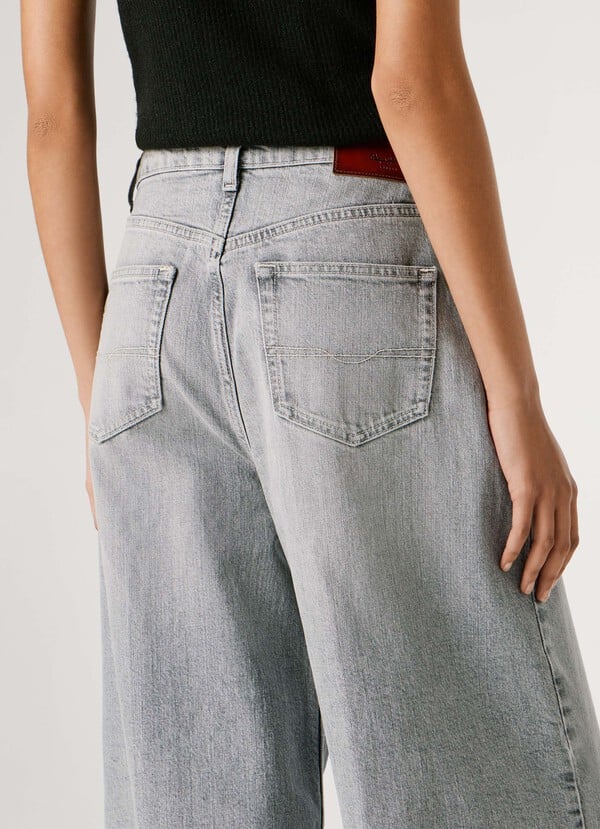 Pepe Jeans Ψηλό φαρδιά τζιν Jaimy PL2047404-Grey/Γκρί Pepe Jeans Ψηλό φαρδιά τζιν Jaimy PL2047404-Grey/Γκρί