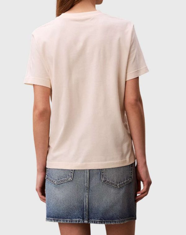 CALVIN KLEIN JEANS HR SS CLSSC MNLG CNC LV047B865G-F7J-Cream/Κρέμα